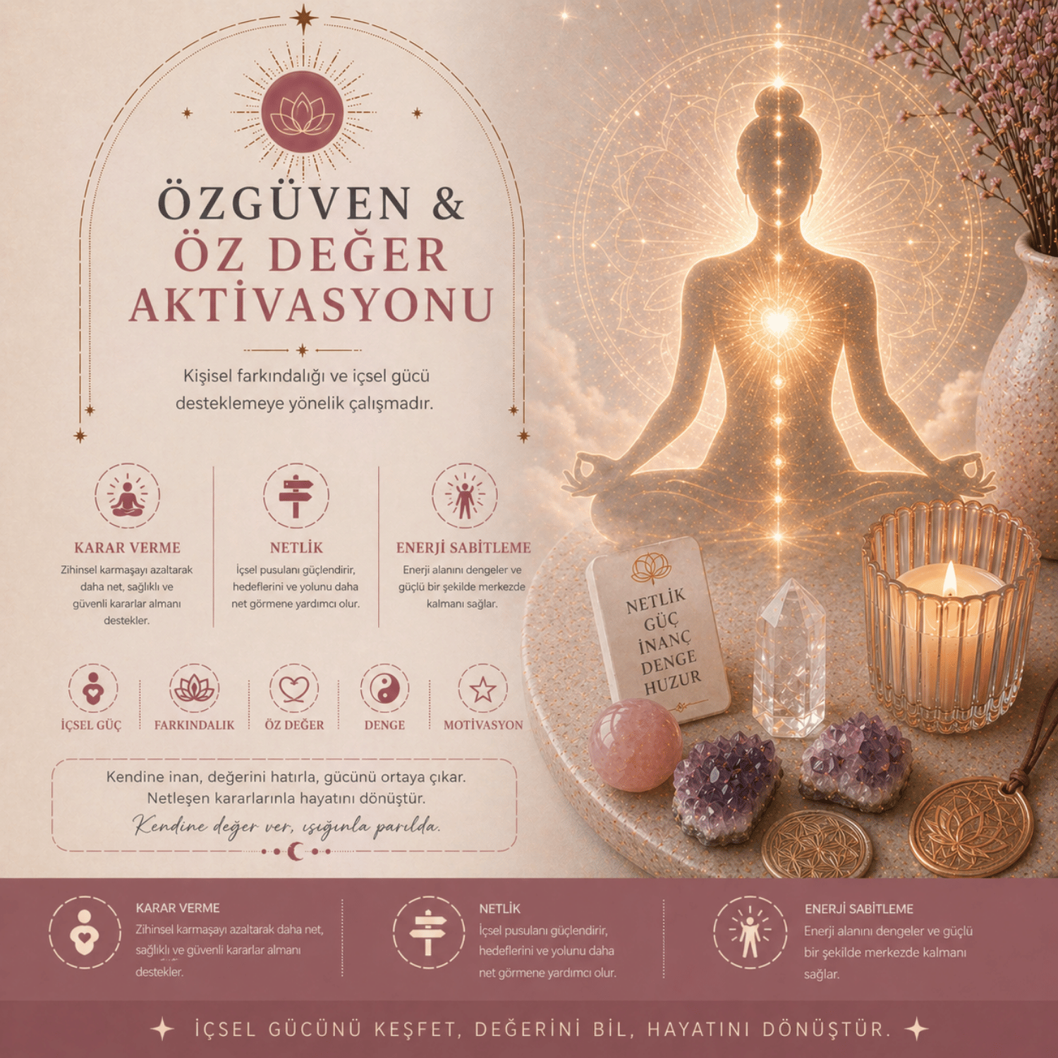Özgüven & Öz Değer Aktivasyonu – İçinizdeki Gücü Uyandırın