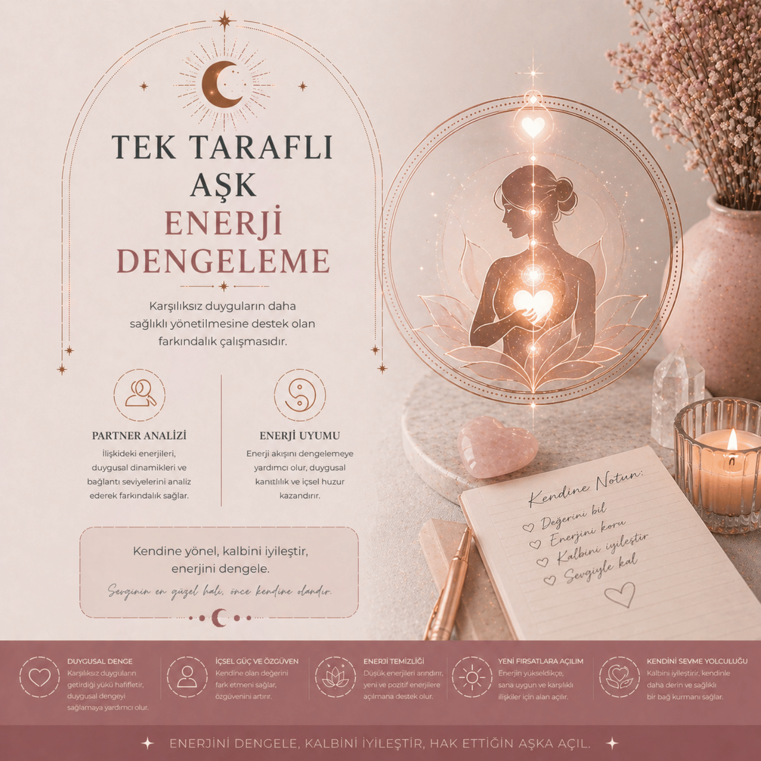 Tek Taraflı Aşk Enerji Dengeleme – Kendi Merkezinize ve Gücünüze Dönün